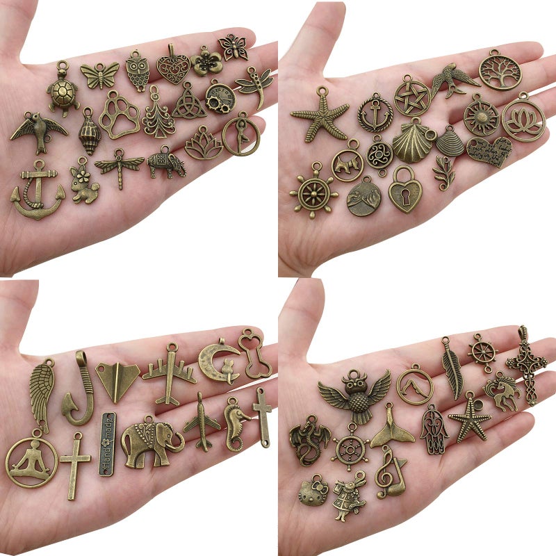 WOCRAFT 100pcs Bulk Lots Mini Antique Bronze Charms for Jewelry Making Supplies DIY Craft Material Accessories Bracelet Earring Charms Wholesale (HK421) - Image 5
